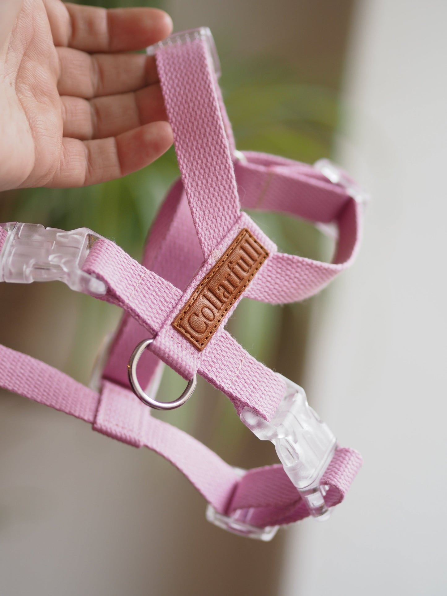 Collarfull håndlavet Y-sele - Lyserød