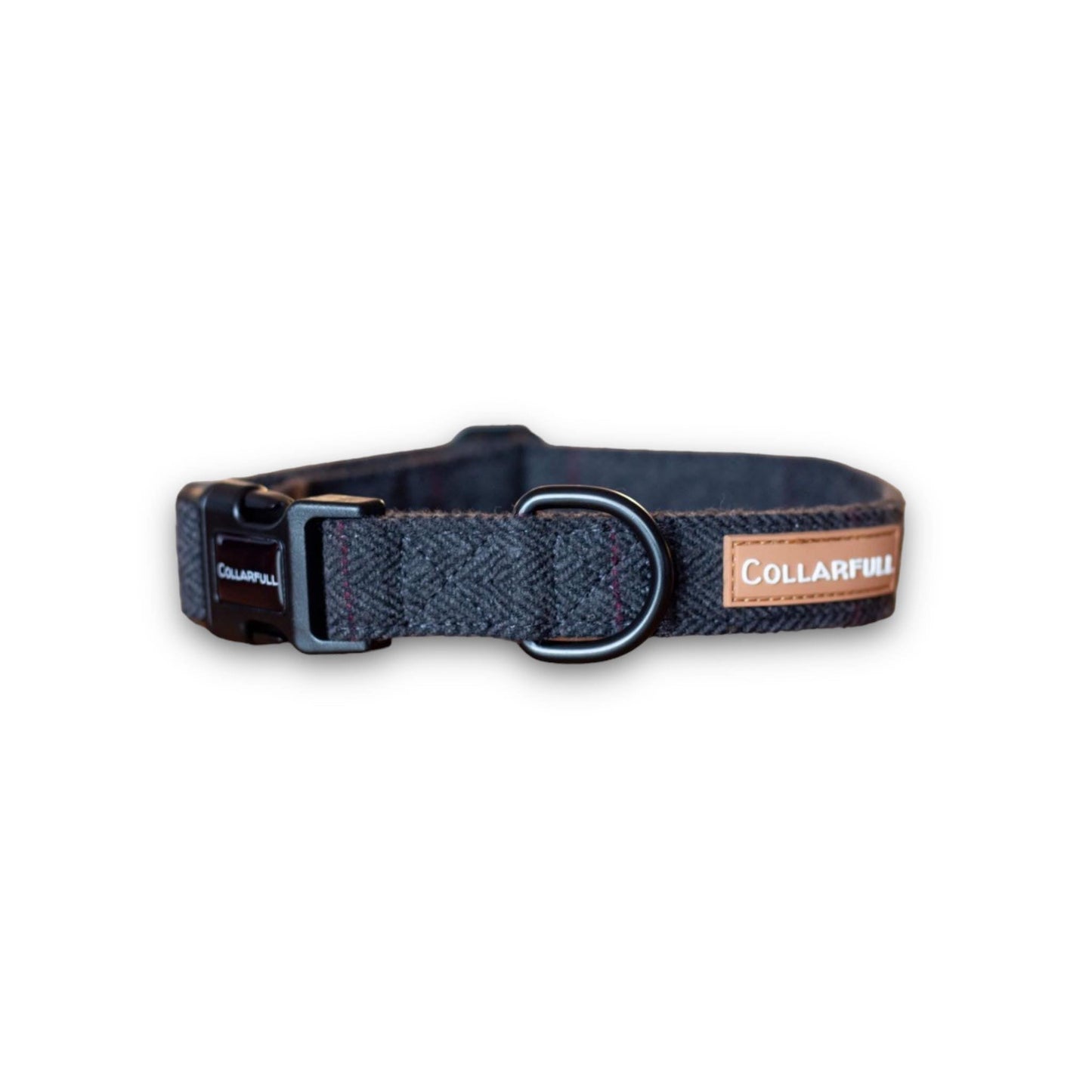 Collar - Black Herringbone Tweed