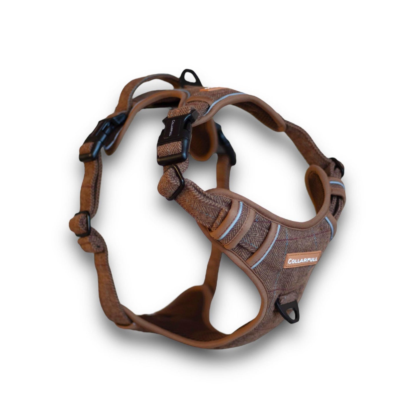 Adventure Trails Dog Harness - Brown Herringbone Tweed