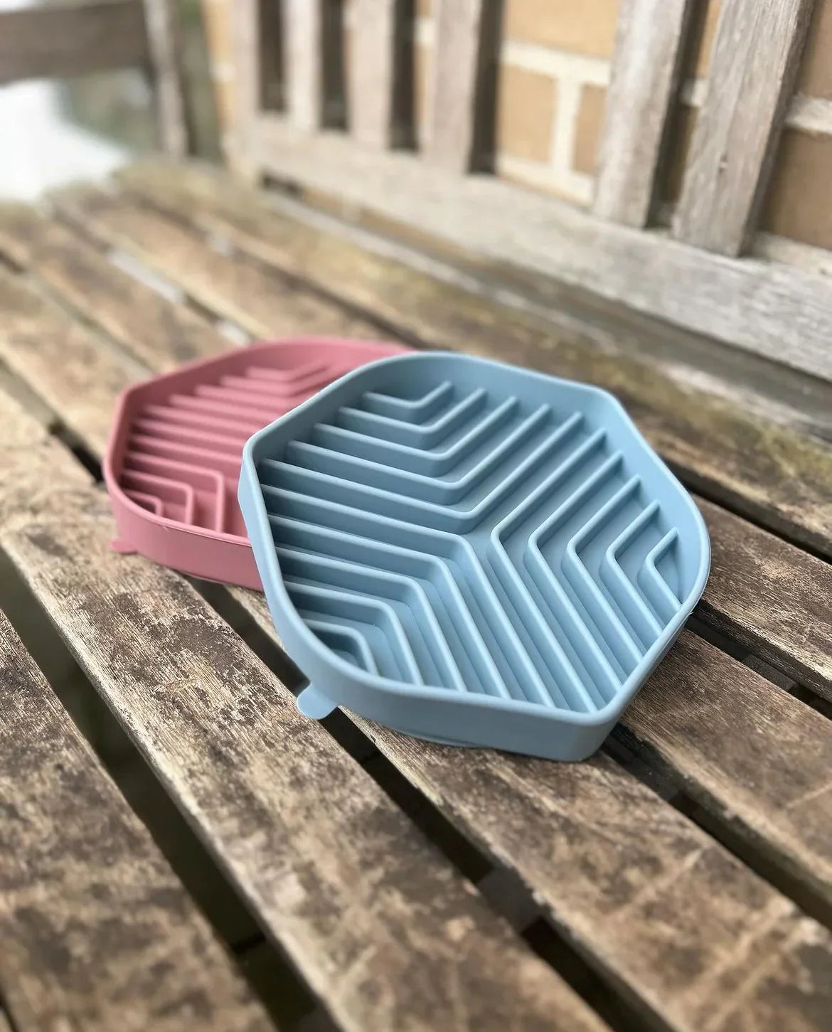 Slowfeeder food bowl stripes
