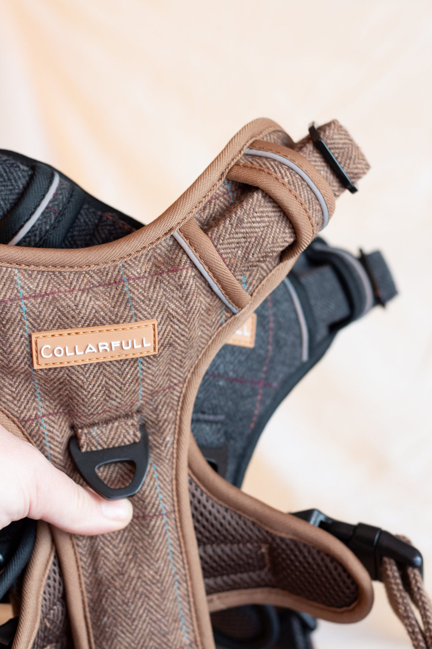 Adventure Trails Dog Harness - Brown Herringbone Tweed