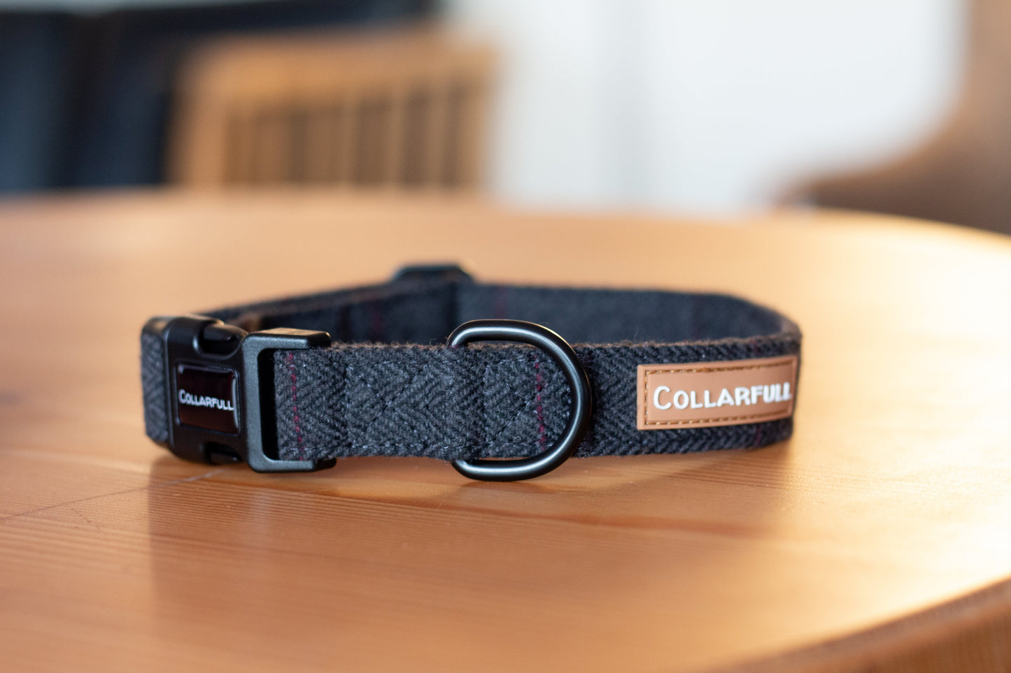 Collar - Black Herringbone Tweed