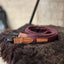 Adjustable dog lead - Burgundy Herringbone Tweed