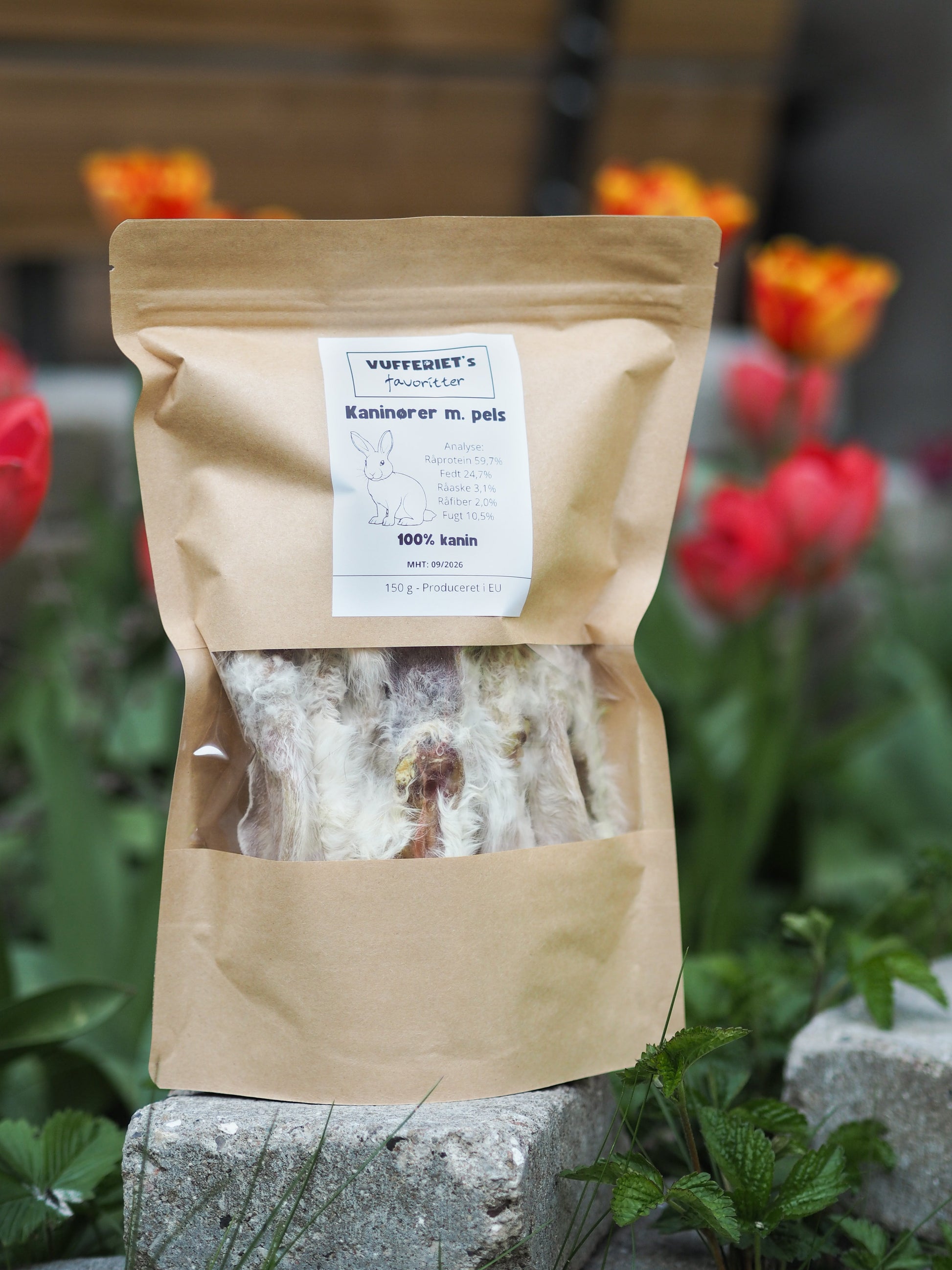 Rabbit ears with fur - 150g. 