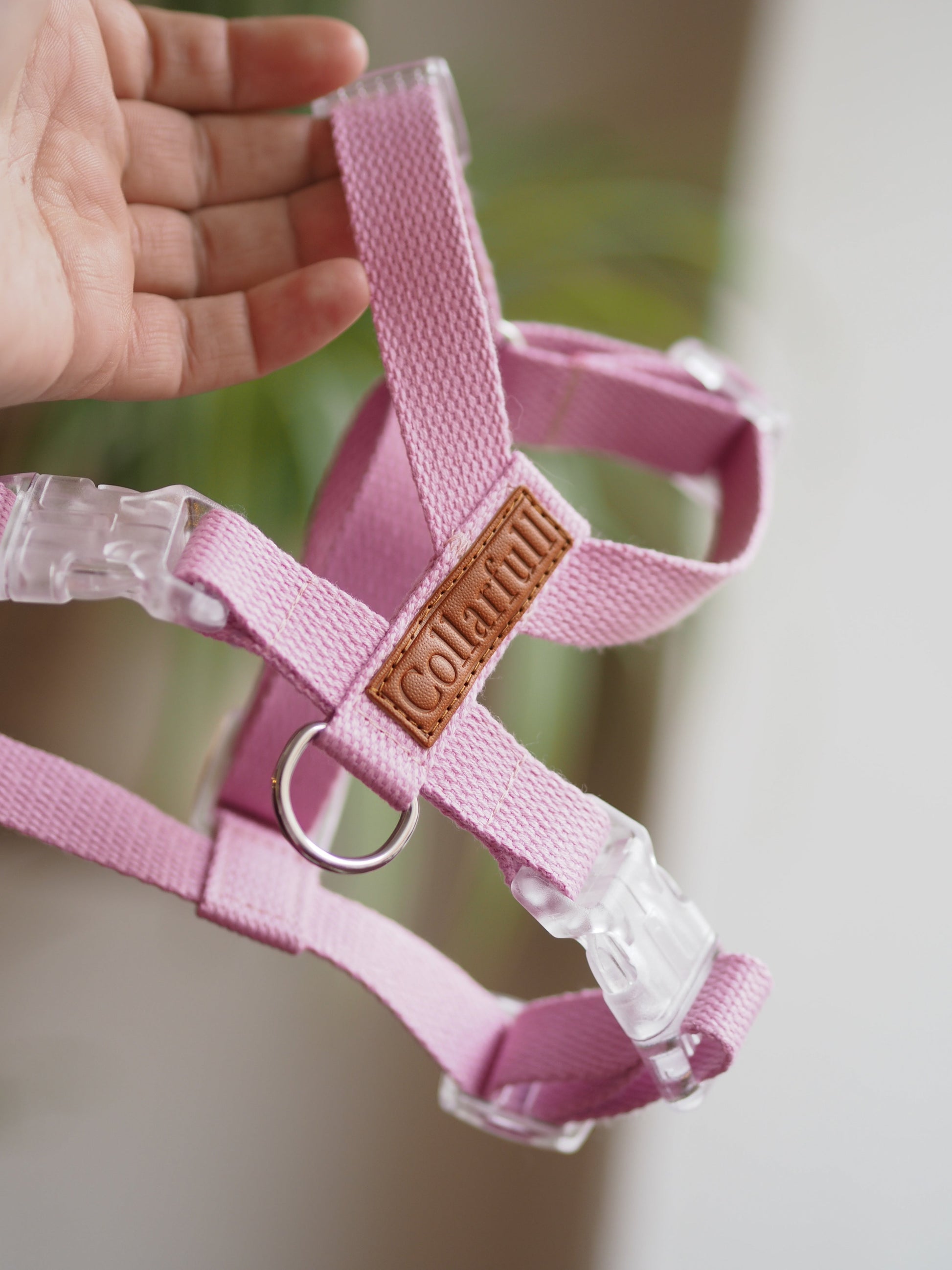 Collarfull håndlavet Y-sele - Lyserød
