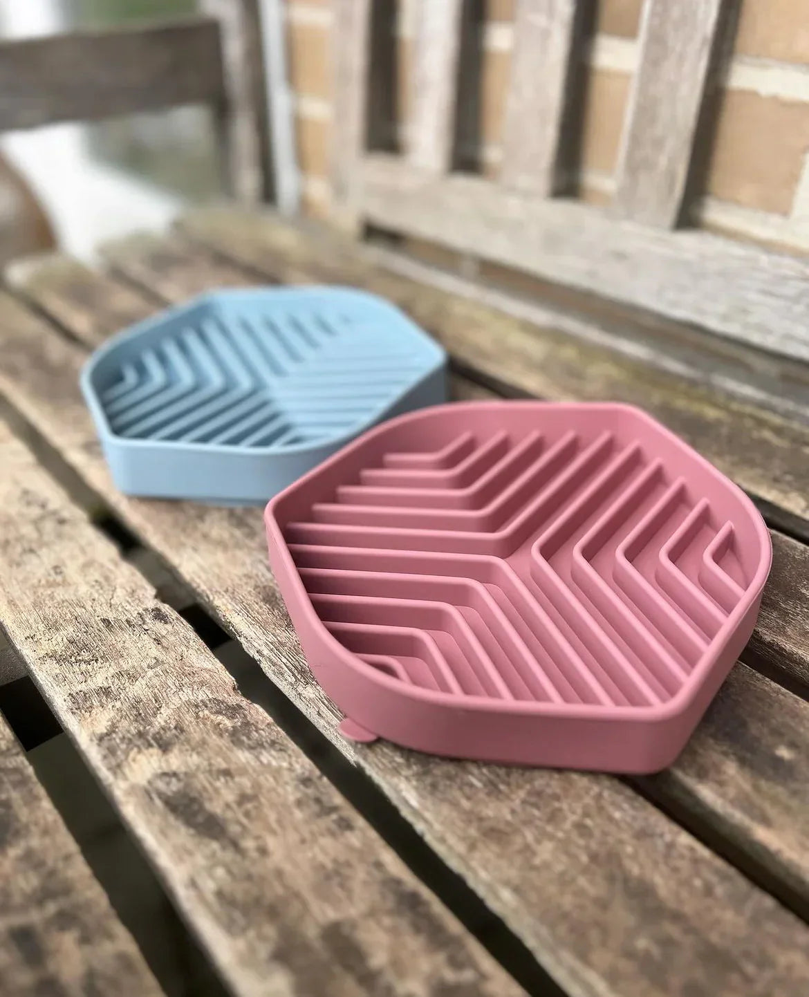 Slowfeeder food bowl stripes
