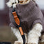 Adjustable dog lead - Black Herringbone Tweed
