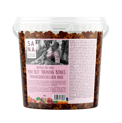 Sanadog mini godbidder Bøf (1 kg - spand)