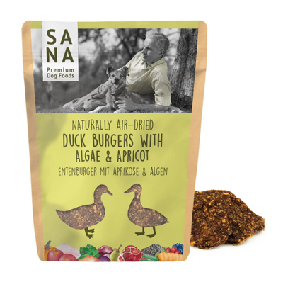 Sanadog Duck burger with algae and apricot - 100 g